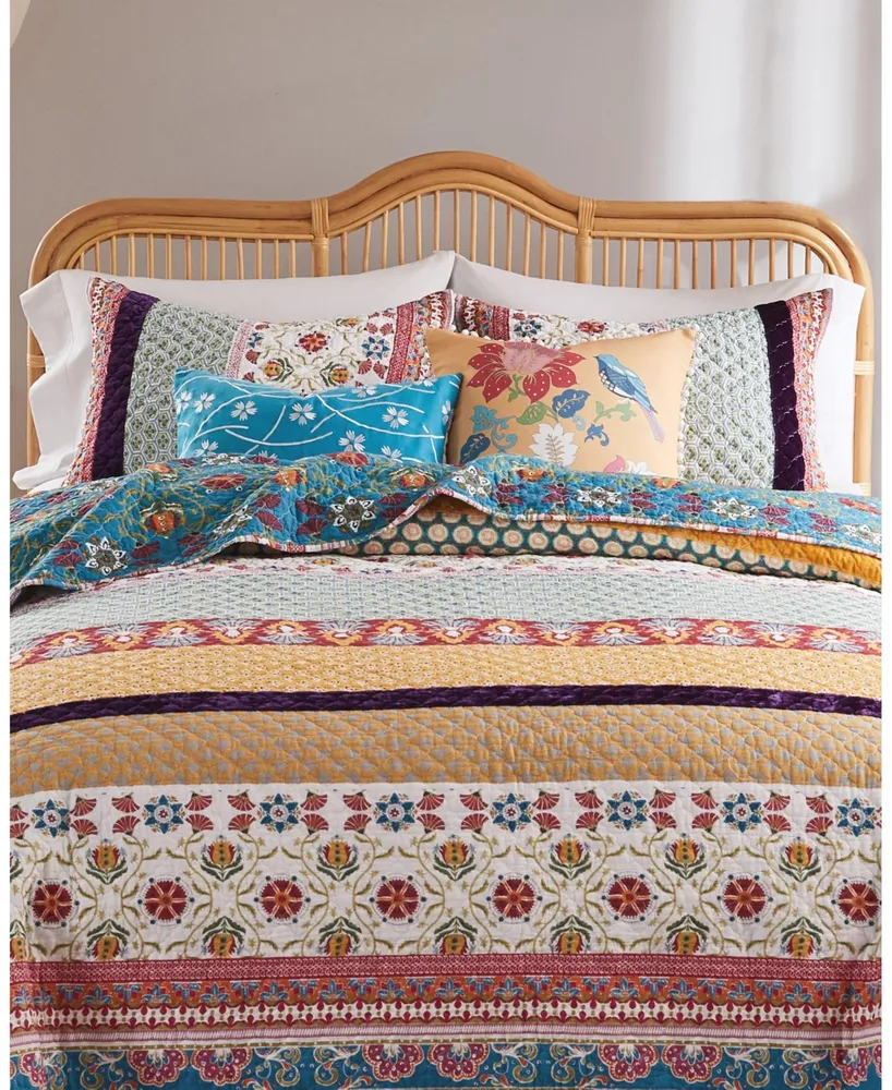 Greenland Home Fashions Thalia Cotton Reversible Piece Quilt Set