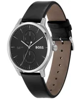 Hugo Boss Men's Tyler Quartz Multifunction Leather Watch 43mm