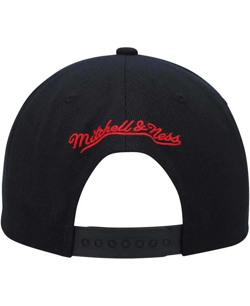 Men's Mitchell & Ness Black Portland Trail Blazers Hardwood Classics Mvp Team Script 2.0 Snapback Hat