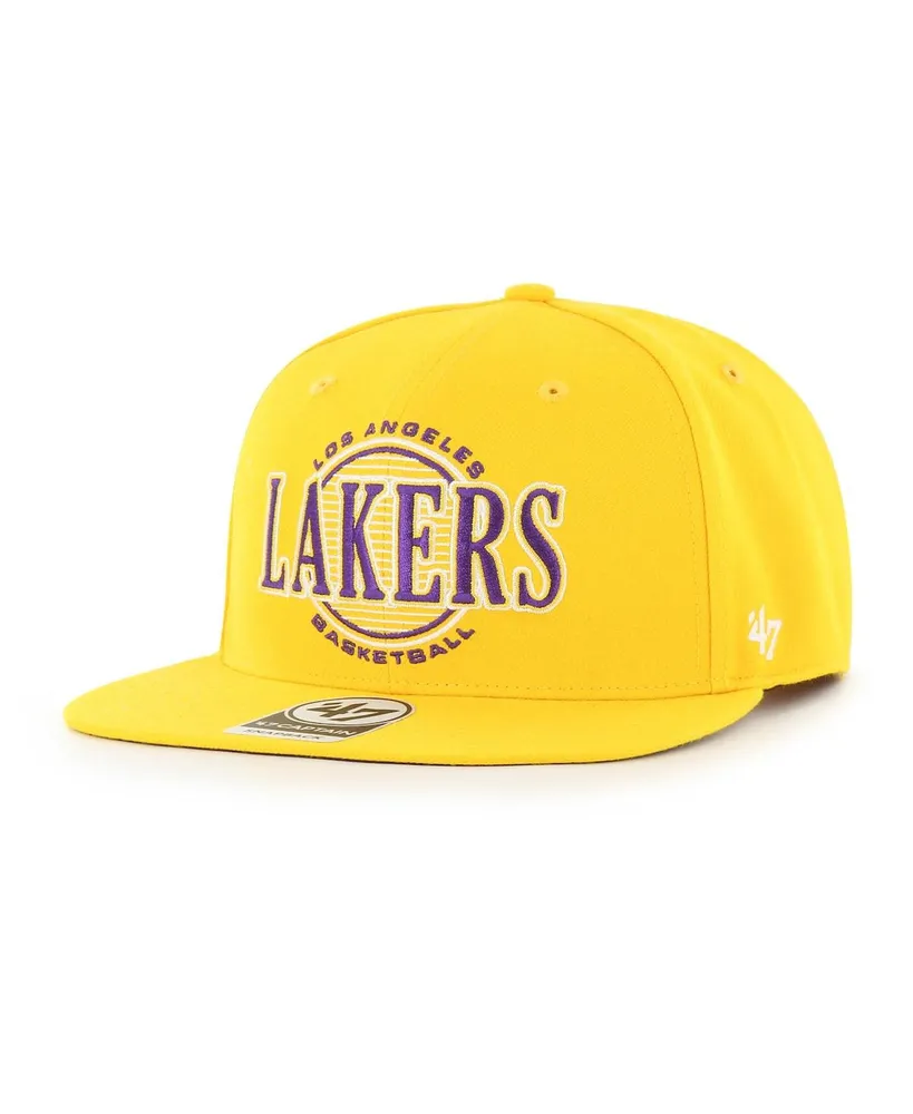Men's '47 Brand Yellow Los Angeles Lakers High Post Captain Snapback Hat