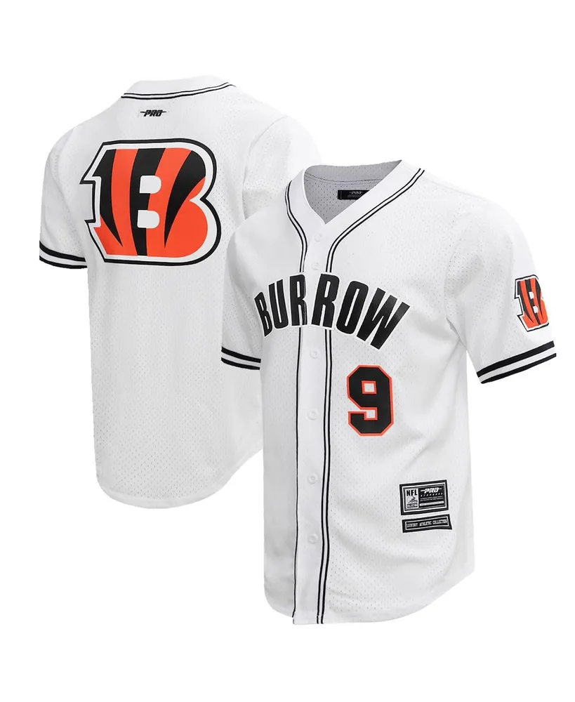 Men's Pro Standard Joe Burrow White Cincinnati Bengals Baseball Player Button-Up Shirt