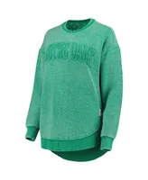 Women's Pressbox Green Notre Dame Fighting Irish Ponchoville Pullover Sweatshirt