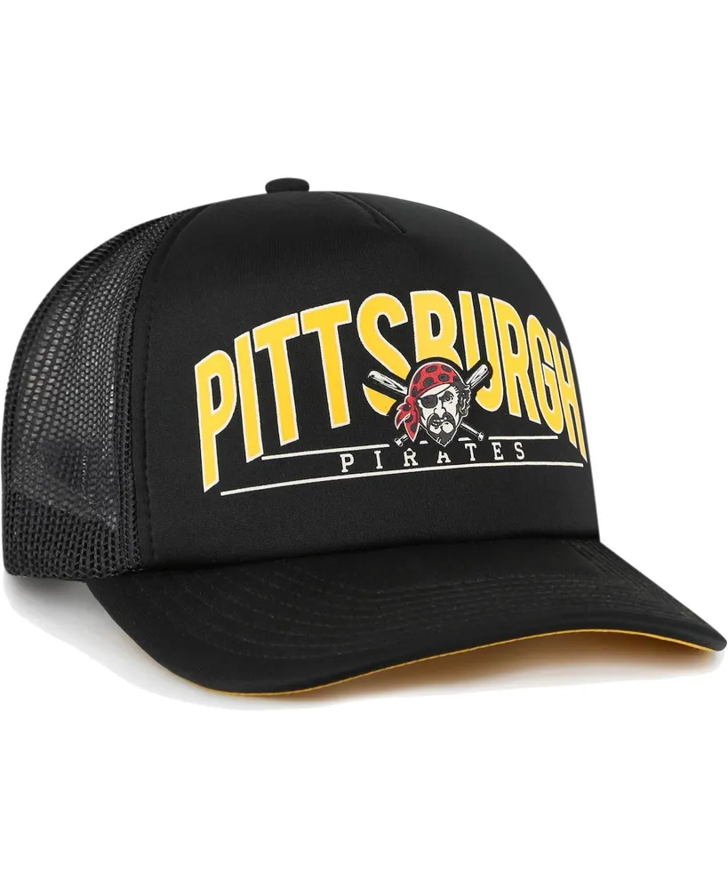 Men's '47 Brand Black Pittsburgh Pirates Backhaul Foam Trucker Snapback Hat