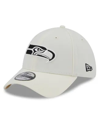 Men's New Era Cream Seattle Seahawks Chrome Collection 39THIRTY Flex Hat