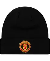 Big Boys and Girls New Era Black Manchester United Essential Cuffed Knit Hat