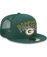 Men's New Era Green Green Bay Packers Grade Trucker 9FIFTY Snapback Hat