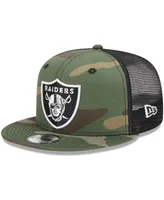 Big Boys and Girls New Era Camo Las Vegas Raiders Main Trucker 9FIFTY Snapback Hat