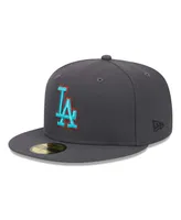 Men's New Era Graphite Los Angeles Dodgers Print Undervisor 59FIFTY Fitted Hat