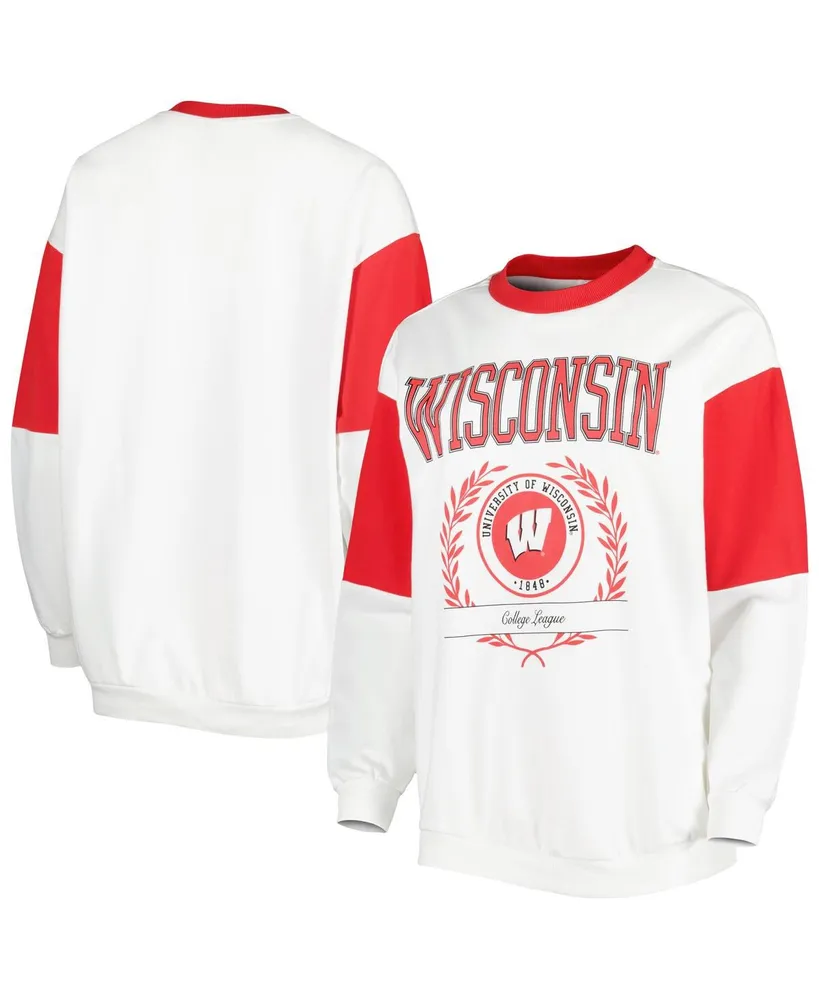 Women's Gameday Couture White Wisconsin Badgers It's A Vibe Dolman Pullover Sweatshirt