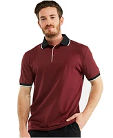 Men's Classic-Fit Cotton-Blend Pique Polo Shirt with Contrast Collar
