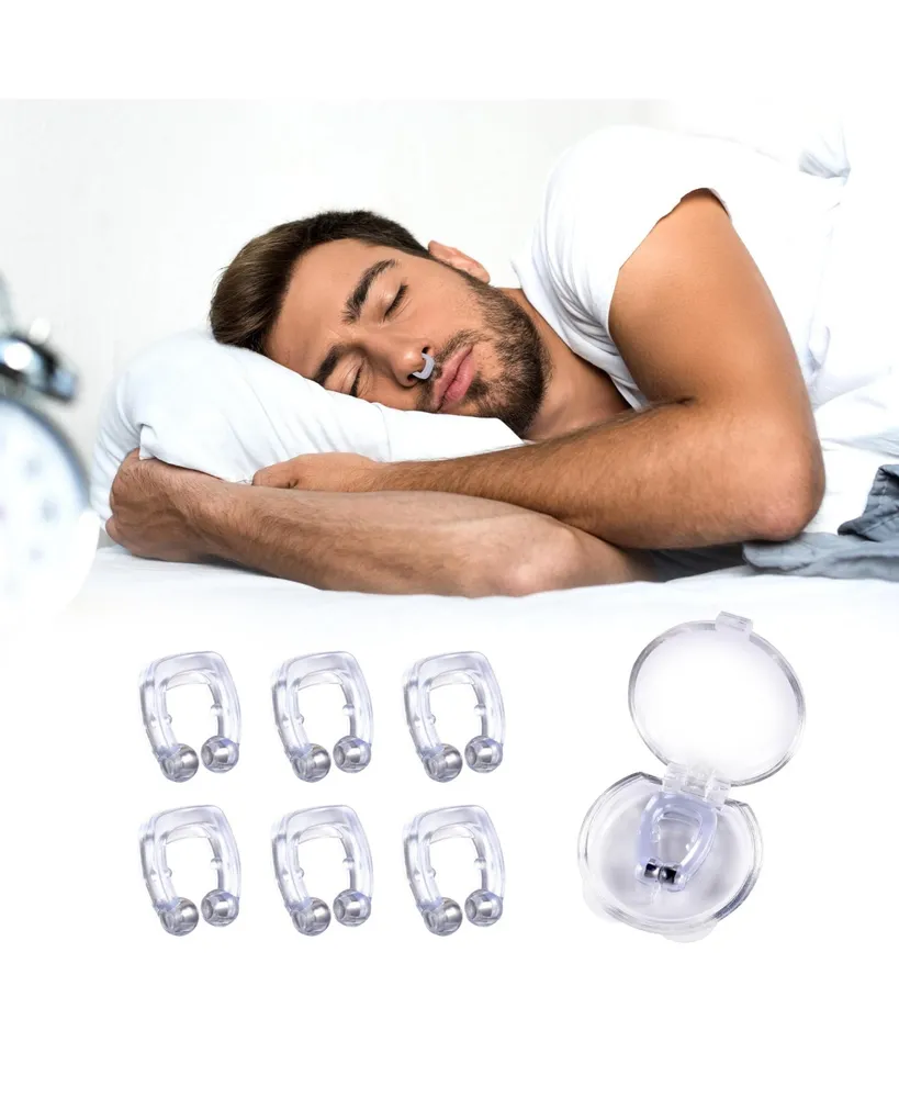 Dartwood Anti-Snoring Device - Silicone Nose Clips to Help Stop Snoring, Improve Sleep Health - 6 Pcs with Case