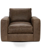 Dawkins 38" Leather Swivel Chair, Created for Macy's