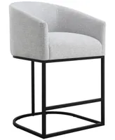 Abbyson Living Jace 35.4" Polyester Upholstered Counter Stool