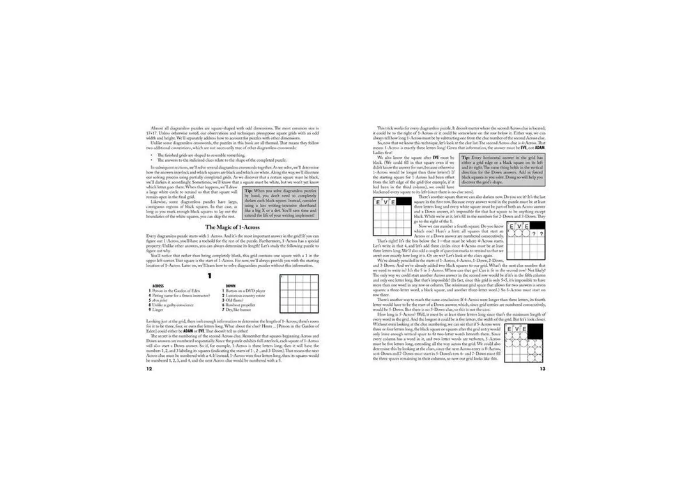 Puzzlewright Guide to Diagramless Crosswords- Over 50 puzzles with solving tips and extra hints for beginners by Alex Eaton