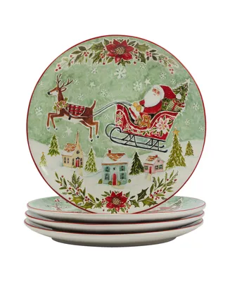 Certified International Joy of Christmas 11" Dinner Plates Set of 4