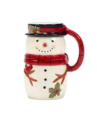 Certified International Joy of Christmas 18 oz 3-d Snowman Mugs Set of 4