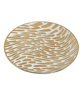 Certified International Matrix Gold-Silver Tone Canape Plates Set of 6