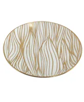 Certified International Matrix Gold-Silver Tone Canape Plates Set of 6