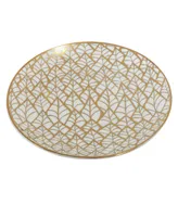 Certified International Mosaic Gold- Silver Tone Canape Plates Set of 6