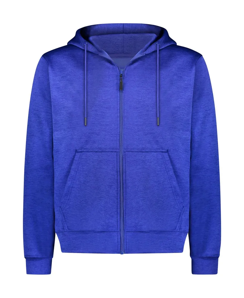 Mio Marino Big & Tall Premium Zip-Up Hoodie for Men with Smooth Silky Matte Finish Cozy Fleece Inner Lining Sweater Hood