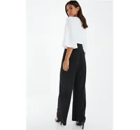 Women's Two Toned Scuba Crepe Jumpsuit