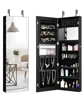 Wall&Door Mounted Jewelry Cabinet Storage Organizer Mirror