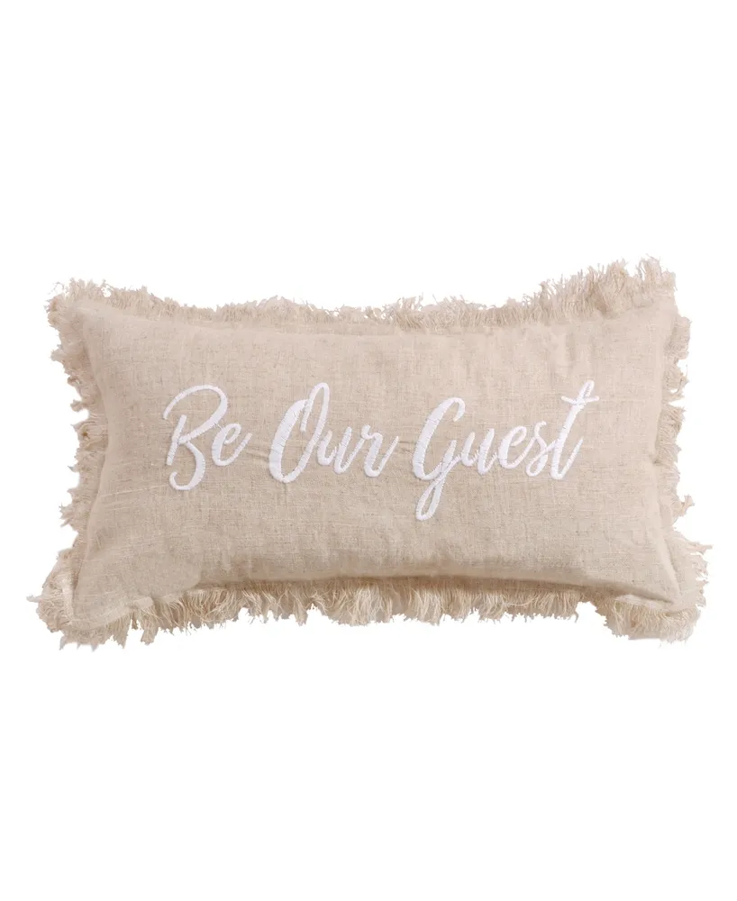 Levtex Pembroke Be Our GuestEmbroidered Decorative Pillow, 12" x 24"