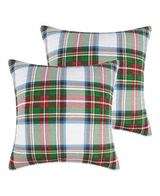 Levtex Festive Baubles Plaid 2-Pc. Sham Set, European