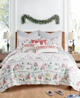 Levtex Joulset Christmas Applique Decorative Pillow, 12" x 24"