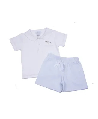 Rodeo Horse Short Play Set, Toddler Boys, White with Lt.Blue