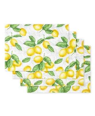 Martha Stewart Lots of Lemons Placemat 4-Pack Set, 13" x 17.5"