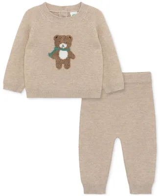 Little Me Baby 2-Pc. Bear Sweater & Pants Set