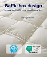 Unikome 3" Goose Feather Bed Mattress Topper with 300 Thread Count Cotton Fabric