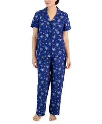 Charter Club Women's Matte Satin Short-Sleeve Pajamas Set, Created for Macy's
