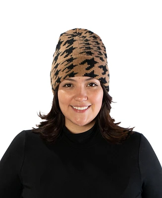 Marcus Adler Houndstooth Cuff Beanie