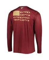 Men's Columbia Garnet Florida State Seminoles Terminal Shot Omni-Shade Omni-Wick Long Sleeve T-shirt