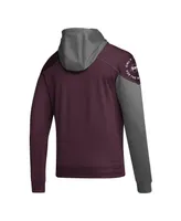 Men's adidas Maroon Mississippi State Bulldogs Block Stadium Pullover Hoodie