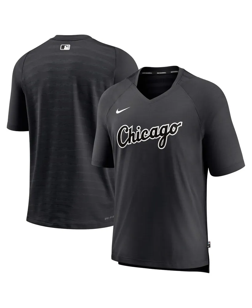 Men's Nike Black Chicago White Sox Authentic Collection Pregame Raglan Performance V-Neck T-shirt