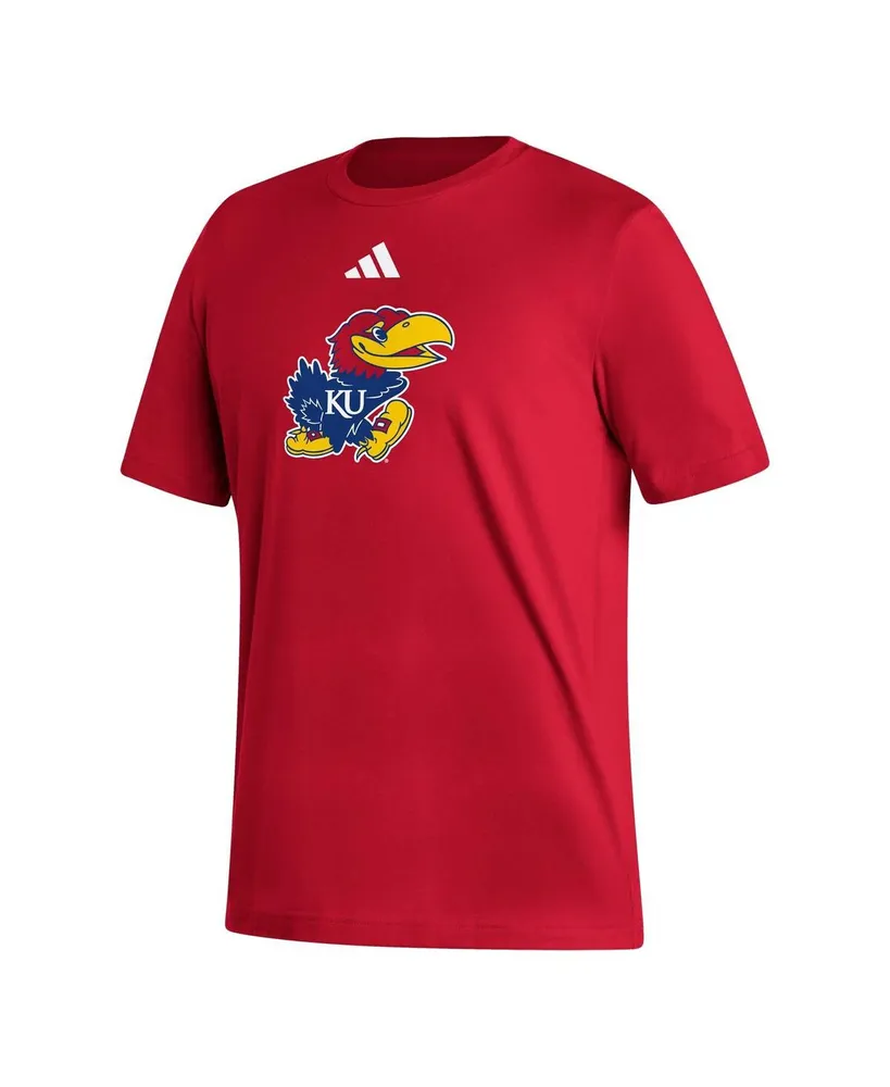 Men's adidas Red Kansas Jayhawks Logo Fresh T-shirt