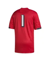 Men's adidas #1 Cardinal Louisville Cardinals Premier Football Jersey