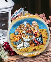 Designocracy Regal Nativity Lg Holiday Mercury Glass Collectible Ornaments G. DeBrekht