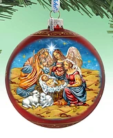 Designocracy Regal Nativity Lg Christmas Mercury Glass Collectible Ornaments G. DeBrekht