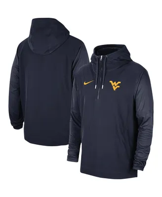 Men's Nike Navy West Virginia Mountaineers 2023 Coach Half-Zip Hooded Jacket