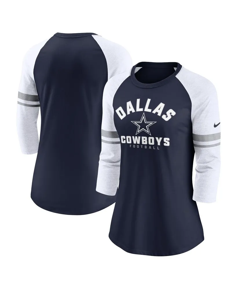 Women's Nike Navy/Silver Dallas Cowboys High Hip Fashion T-Shirt