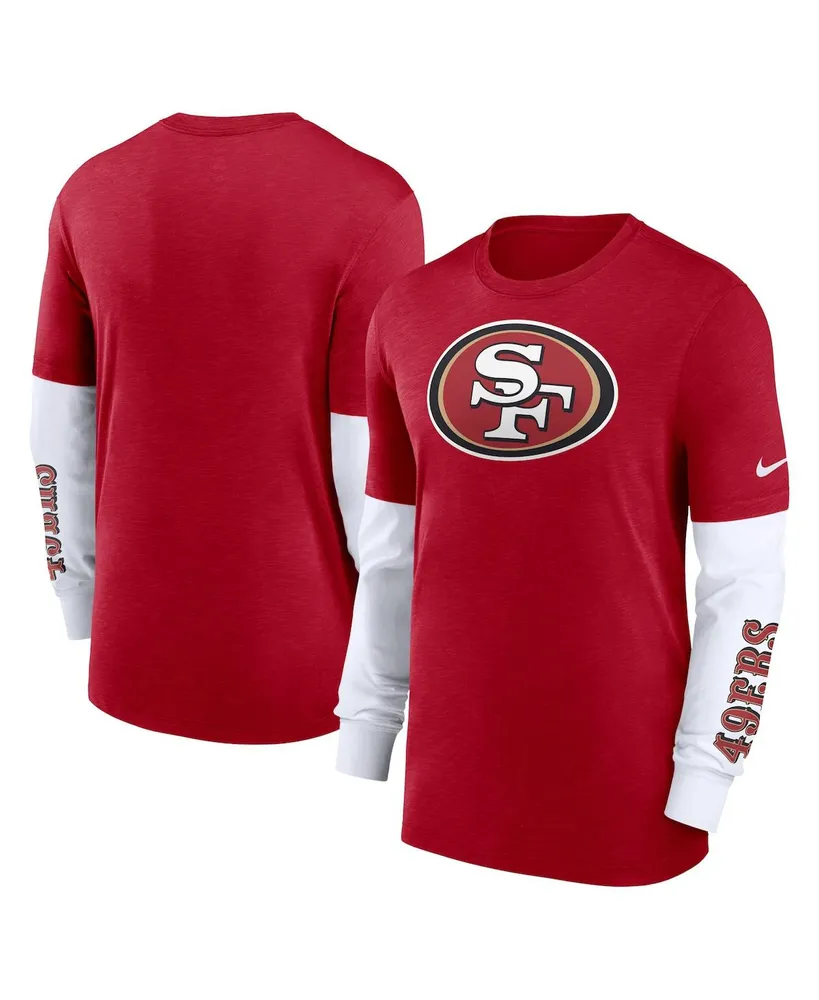 Men's Nike Scarlet San Francisco 49ers Lightweight Performance Hooded Long Sleeve T-Shirt Size: Small