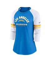 Women's Nike Powder Blue Los Angeles Chargers Fashion 3/4-Sleeve Raglan T-shirt