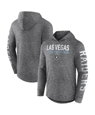 Men's Fanatics Heather Charcoal Las Vegas Raiders Pill Stack Long Sleeve Hoodie T-shirt