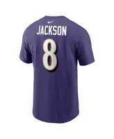 Men's Nike Lamar Jackson Purple Baltimore Ravens Player Name and Number T-shirt