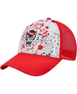Men's Colosseum Gray, Red Nc State Wolfpack Love Fern Trucker Snapback Hat