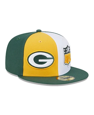Men's New Era Gold, Green Green Bay Packers 2023 Sideline 59FIFTY Fitted Hat